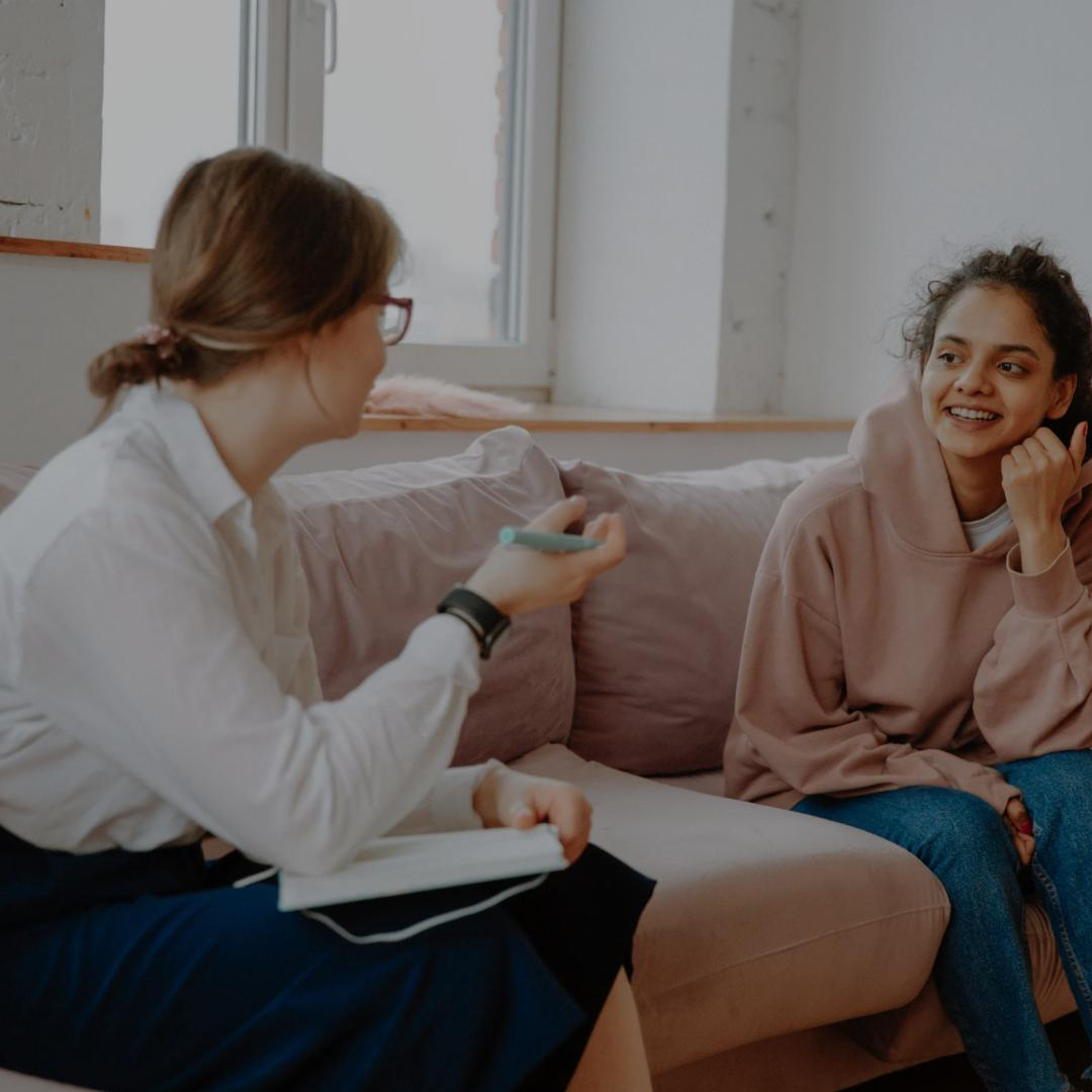 Therapist in a warm session with a young client
